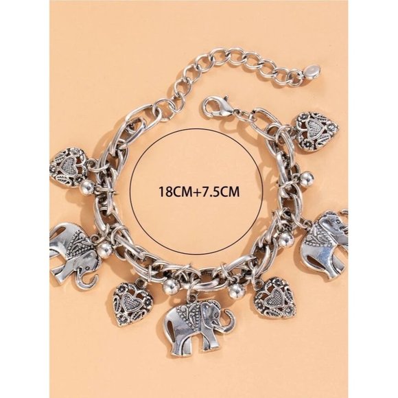 Elephant Charm Anklet Silver - Picture 3 of 4